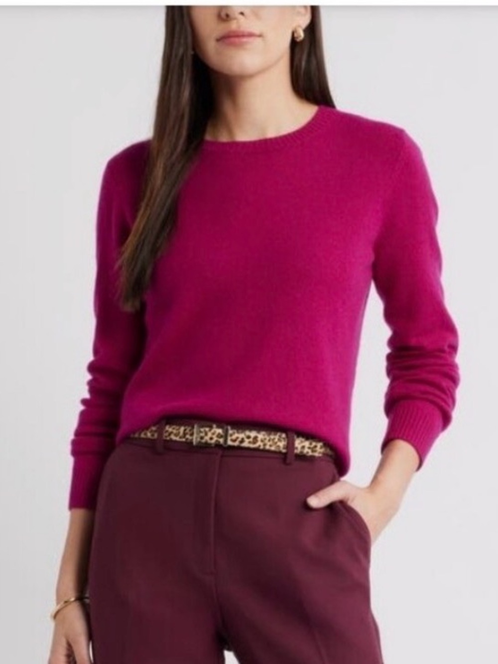 Caslon Fuchsia Crewneck Sweater